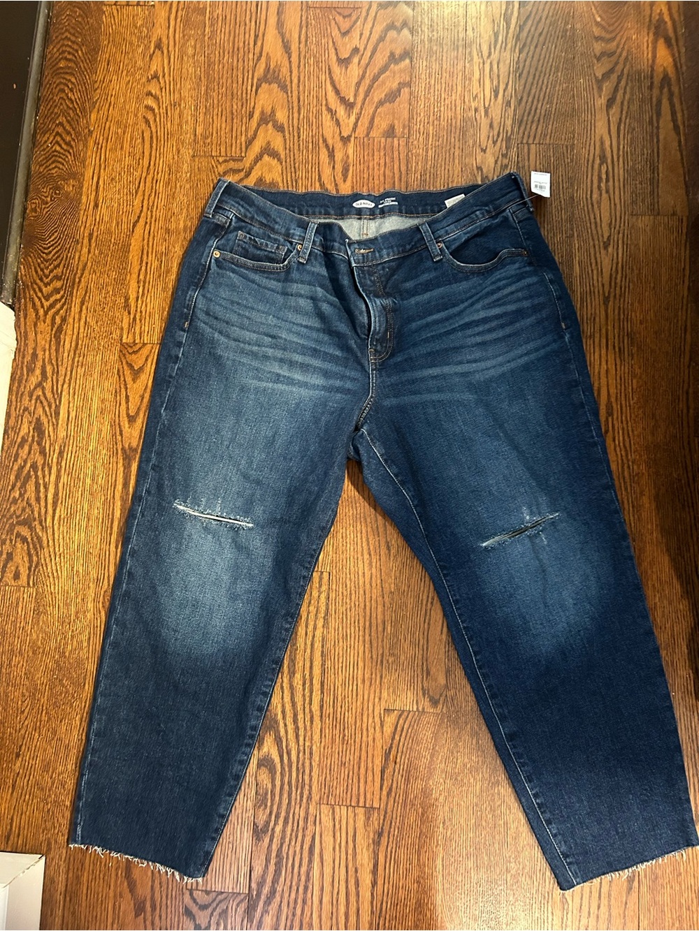 Old Navy Plus Size Short High Rise Dark Blue Distressed Jeans
